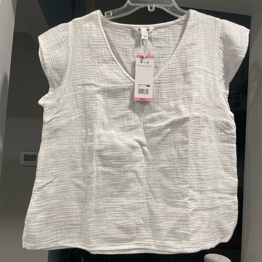 Three Dots Women's White Top